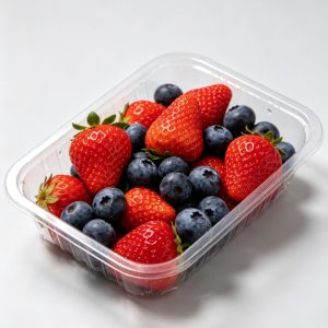 Clear Rigid Antibacterial Thermoformed Fruit Tray with Fresh Berries Packaging