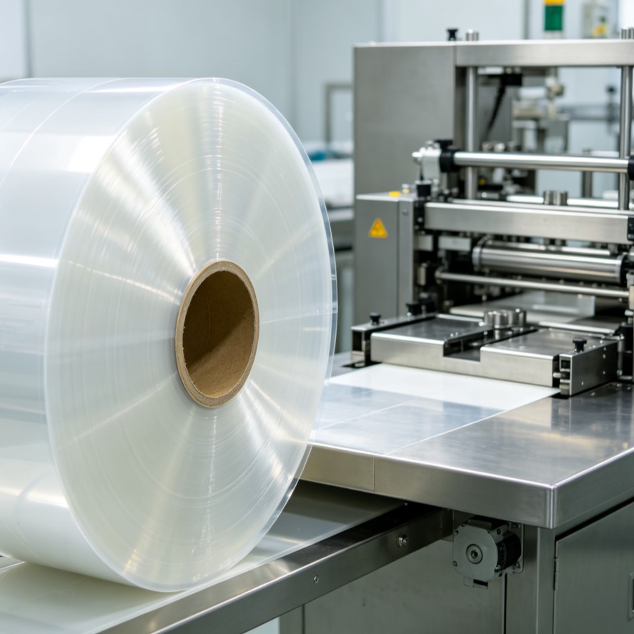 Anti-Fog Antibacterial Easy-Peel Lidding Film for Trays 3 Industrial Master Roll of Easy Peel Anti Fog Lidding Film for Automatic Tray Sealers