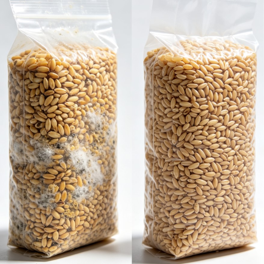 Heavy-Duty Anti-Mold Vacuum Storage Bags for Rice & Grains 2 Anti-Mold and Moisture Proof Vacuum Storage Test Comparison for Grain and Rice Packaging